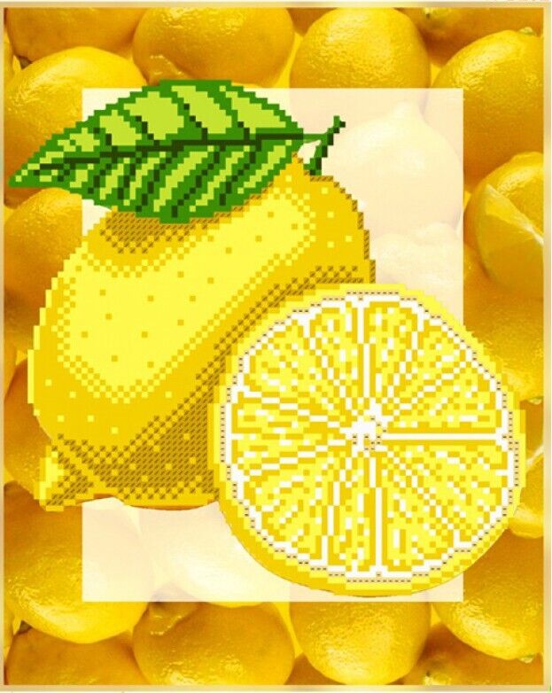 Bead Embroidery Kit Lemon DIY Beaded needlepoint Beadwork Beading