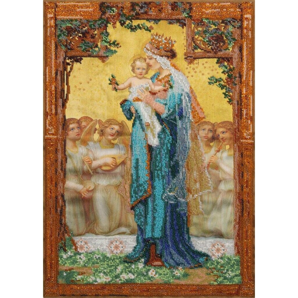 Bead Embroidery Kit Madonna Beaded stitching DIY Needlepoint kit