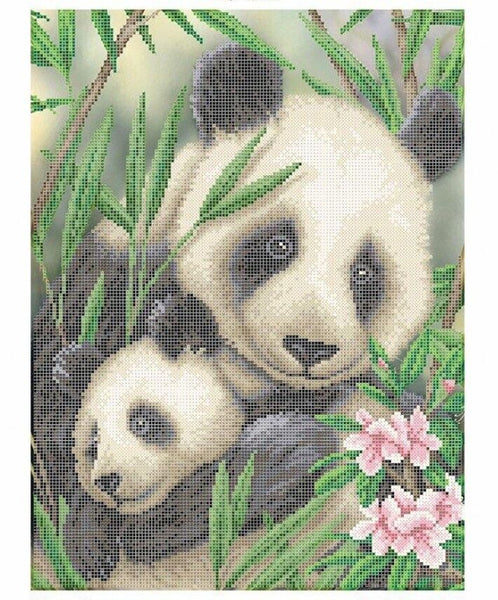 Bead Embroidery Kit Pandas DIY Bead needlepoint Bead stitching