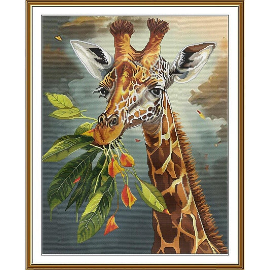 Counted Cross Stitch Kit Giraffe DIY Unprinted canvas