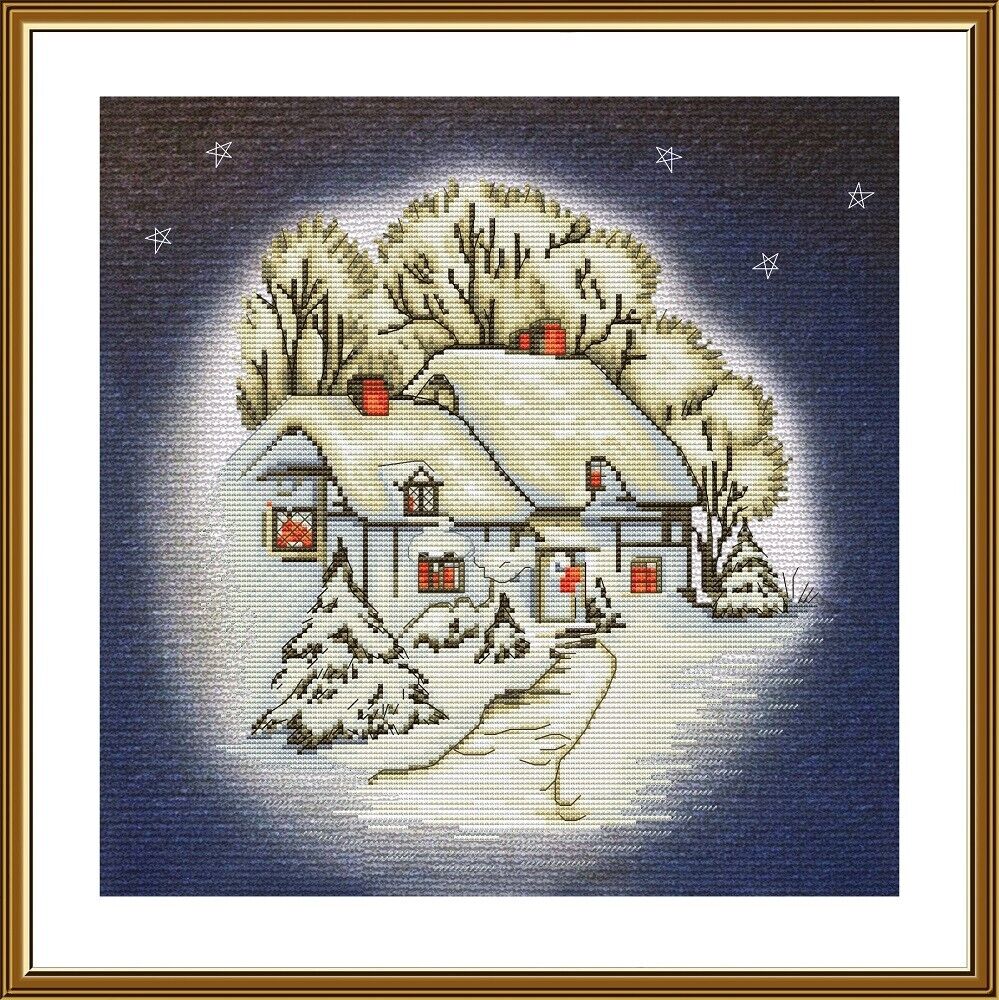 Counted Cross Stitch Kit Winter Landscape DIY Nova Sloboda