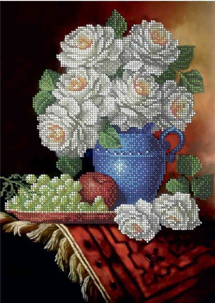 Bead Embroidery Kit Roses Flowers Bead needlepoint Bead stitching Beadwork