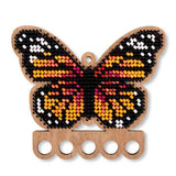 Bead Embroidery Kit on Wood Butterfly DIY Christmas tree toy