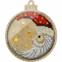 Bead Embroidery Kit on Wood Santa DIY Christmas tree toy