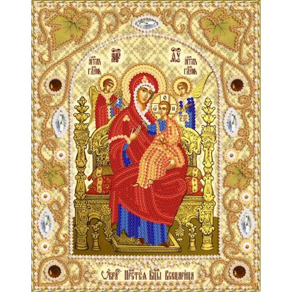 Bead Embroidery Kit Icon Mother of God Beaded stitching Beadwork DIY