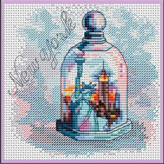 Counted Cross Stitch Kit New York DIY Unprinted canvas