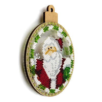 Bead Embroidery Kit on Plastic Snowman DIY Christmas tree toy