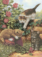 Bead Embroidery Kit Cats DIY Beaded needlepoint Beaded stitching