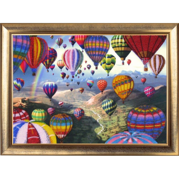 Bead Embroidery Kit Flight of balloons DIY Bead needlepoint Beadwork