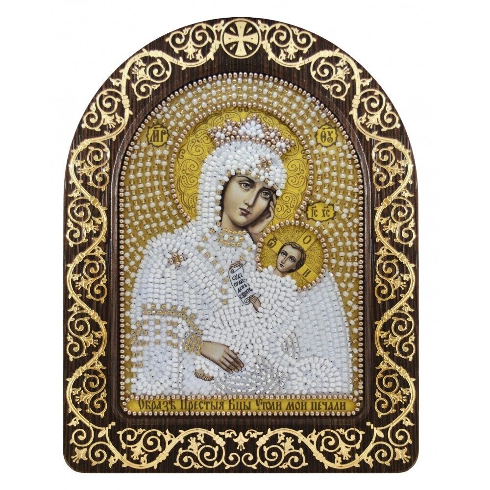 Bead Embroidery Kit Icon Virgin Mary Mother of God DIY Bead needlepoint Beadwork