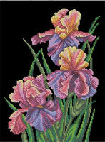 Bead Embroidery Kit Irises Flowers DIY Bead needlepoint Bead stitching