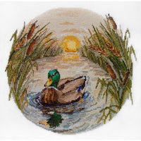 Counted Cross Stitch Kit Duck At sunset DIY Unprinted canvas