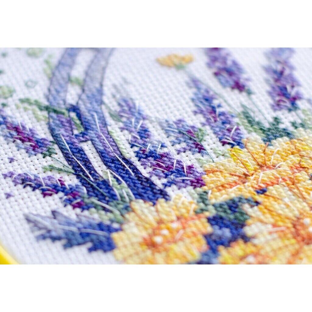 Counted Cross Stitch Kit Floral horseshoe DIY Unprinted canvas