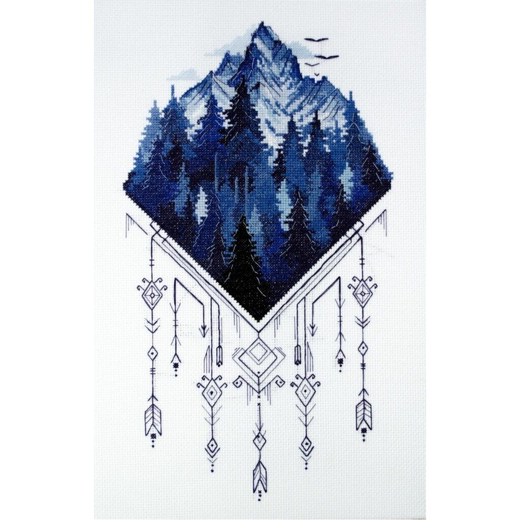 Counted Cross Stitch Kit Mountains DIY Unprinted canvas