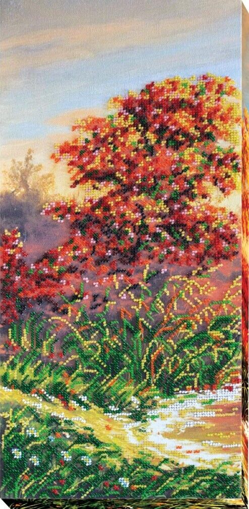 Bead Embroidery Kit Autumn Beaded stitching Bead needlepoint Beadwork DIY