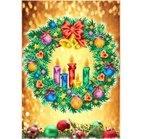 Bead Embroidery Kit Christmas wreath DIY Beaded needlepoint Beadwork Beading