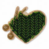 Bead Embroidery Kit on Wood Heart DIY Christmas tree toy