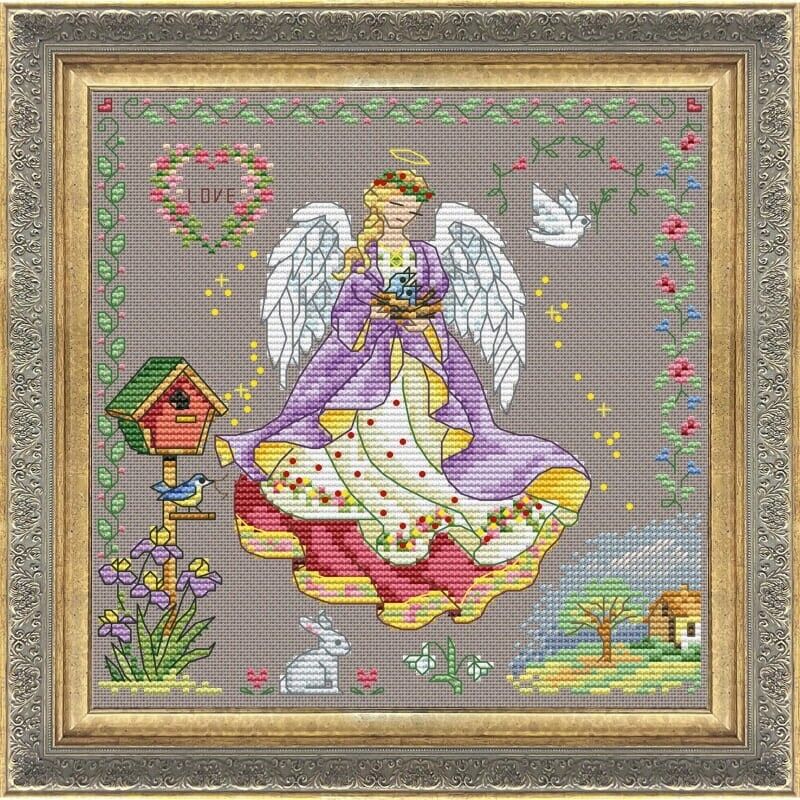 Counted Cross Stitch Kit Lady Spring DIY Unprinted canvas
