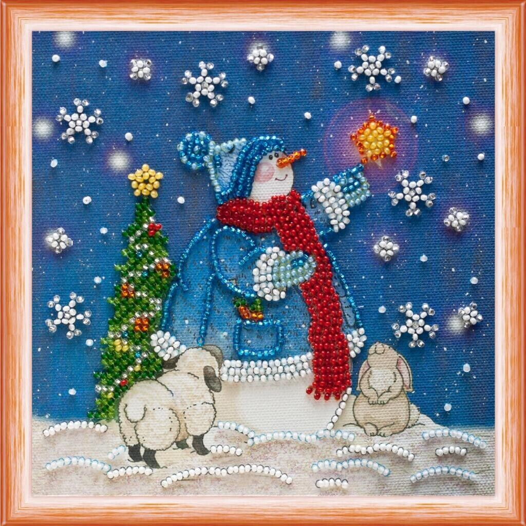 Bead Embroidery Kit Christmas night Bead stitching Bead needlepoint DIY