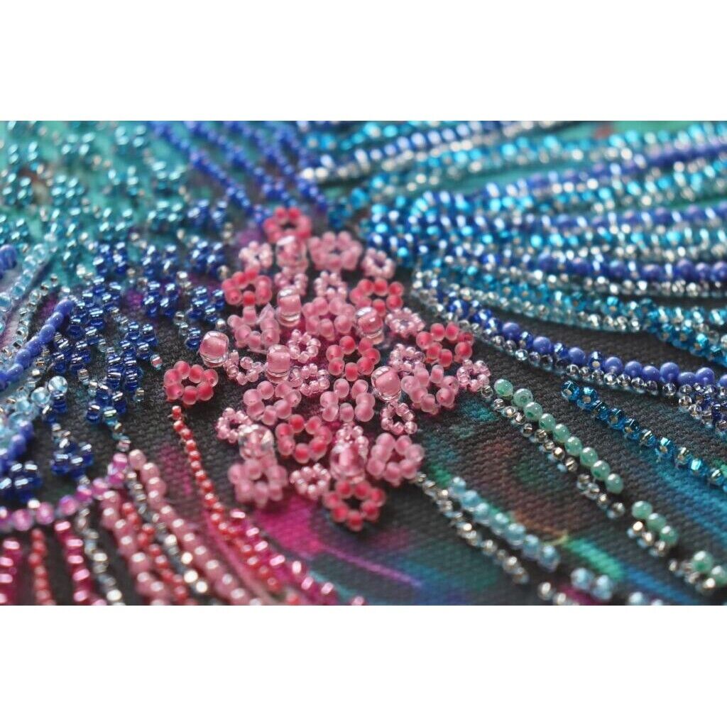 Bead Embroidery Kit Bright fish DIY Beadwork Beading Needlepoint kit