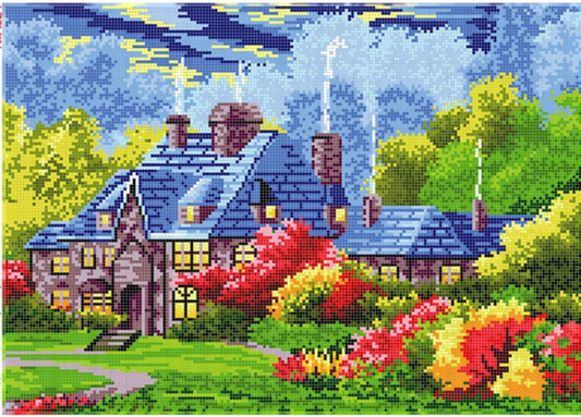 Full Bead Embroidery Kit Summer DIY Beaded needlepoint Beaded stitching
