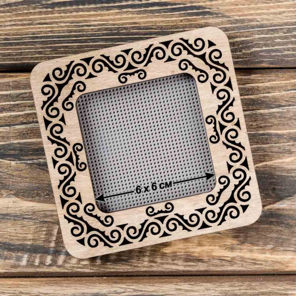 Wooden embroidery frame on magnets Magnetic embroidery frame 10x10cm 4"x4"