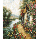 Gobelin kit Tapestry embroidery Kit Along the river Luca-S DIY Unprinted canvas