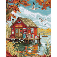 Counted Cross Stitch Kit Autunm Fall DIY Unprinted canvas