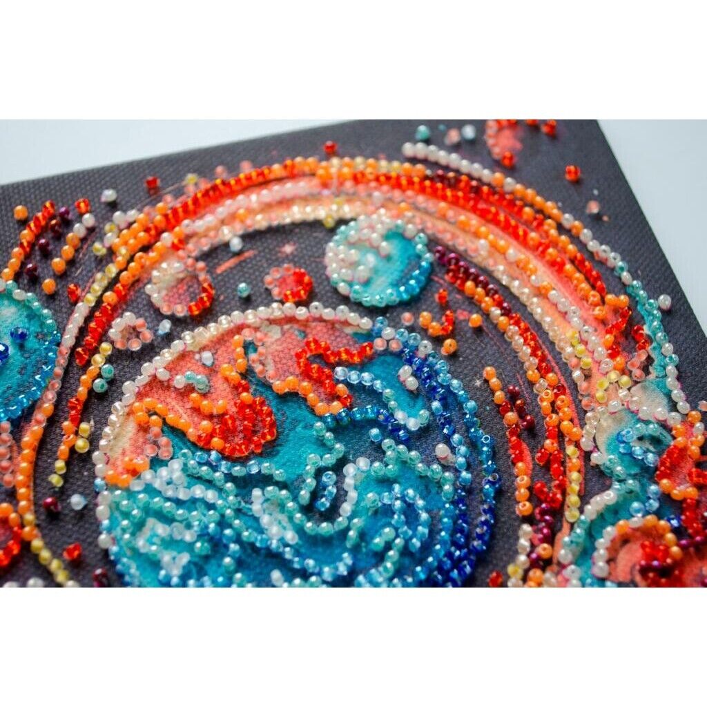 Bead Embroidery Kit Cosmic energy Beaded stitching Bead needlepoint Beadwork DIY