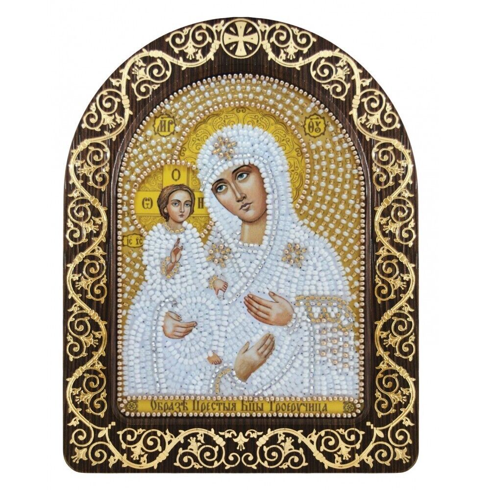 Bead Embroidery Kit Icon Virgin Mary Mother of God DIY Bead needlepoint Beadwork