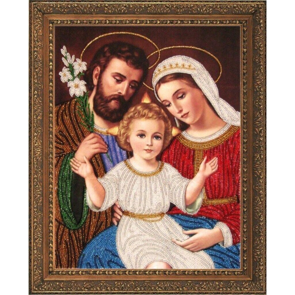 Bead Embroidery Kit Holy family DIY Bead needlepoint Bead stitching Beadwork