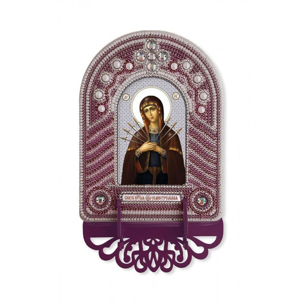 Bead Embroidery Kit Icon Virgin Mary Mother of God DIY Needlepoint kit