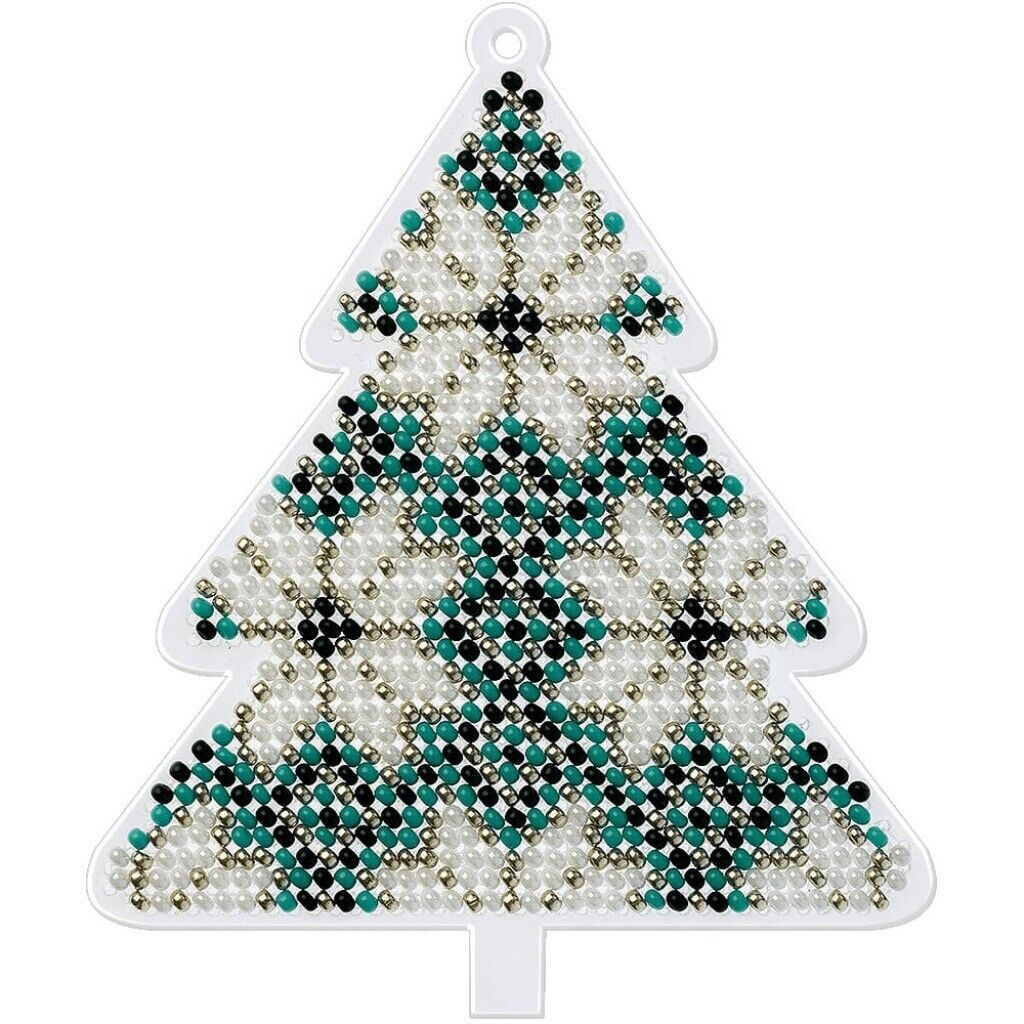 Bead Embroidery Kit on Plastic Christmas tree DIY Christmas tree toy