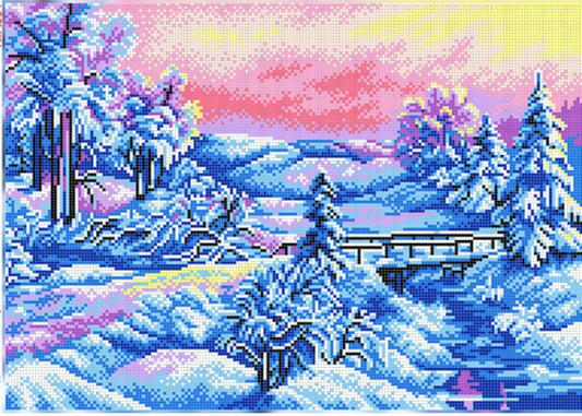 Full Bead Embroidery Kit Winter DIY Beaded needlepoint Beaded stitching