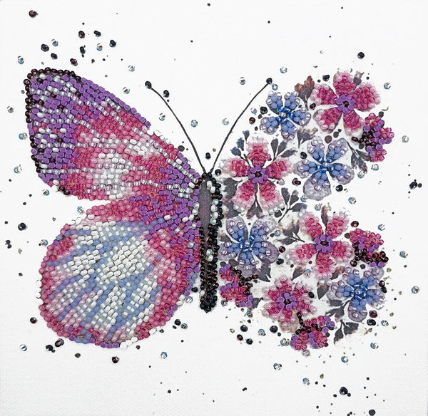 Bead Embroidery Kit Butterfly Beaded needlepoint Beadwork Beading DIY