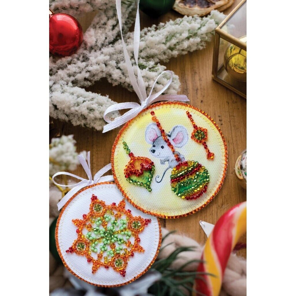 Bead Embroidery Kit Snowflake XMas Christmas tree toy kit DIY Beading embroidery