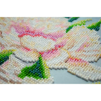 Bead Embroidery Kit Peonies Flowers Bead stitching Beadwork Bead needlepoint DIY