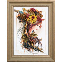 Bead Embroidery Kit Lady Golden autumn DIY Bead needlepoint Beadwork