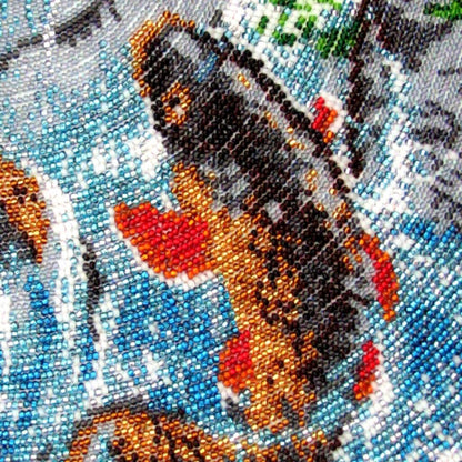 Bead embroidery kit Gold fish DIY