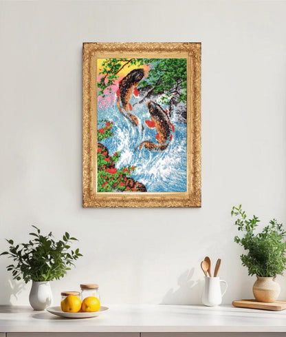 Bead embroidery kit Gold fish DIY