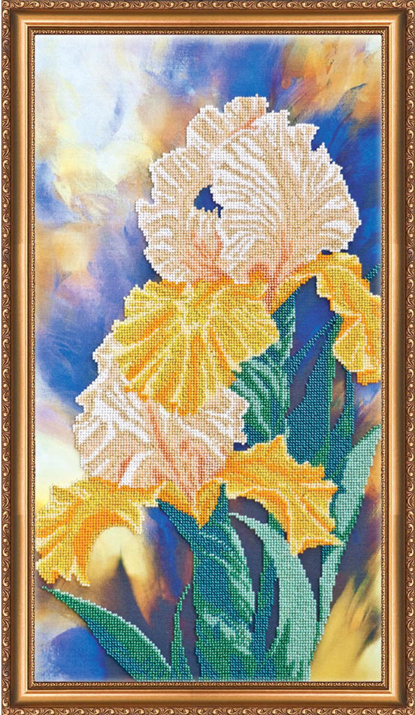 Bead Embroidery Kit Irises flowers DIY Abris Art