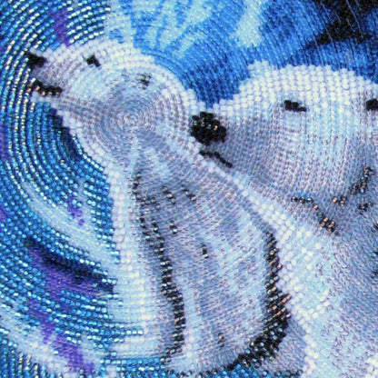 Bead embroidery kit White bears DIY