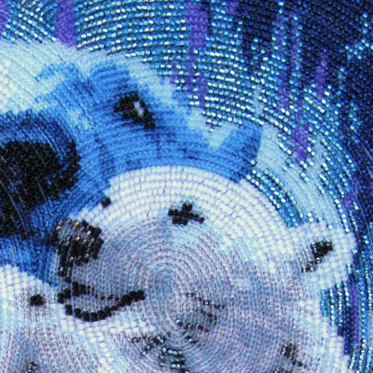 Bead embroidery kit White bears DIY