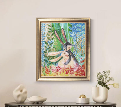 Bead embroidery kit Hares DIY