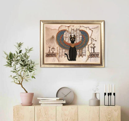 Bead embroidery kit Egyptian cat DIY