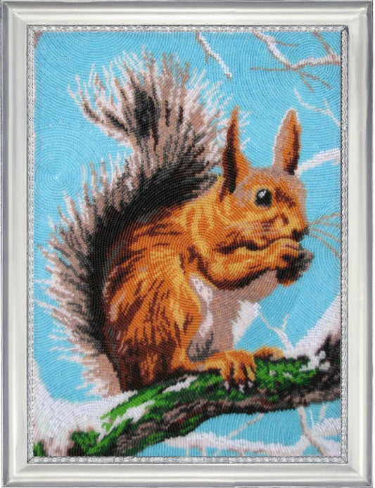 Bead embroidery kit Squirrel DIY