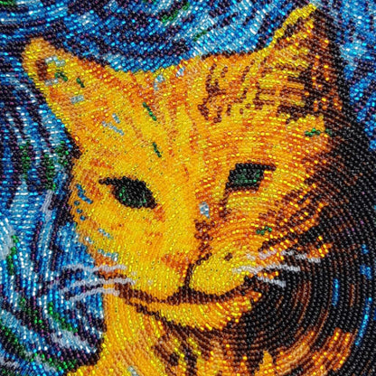 Bead embroidery kit Cat DIY
