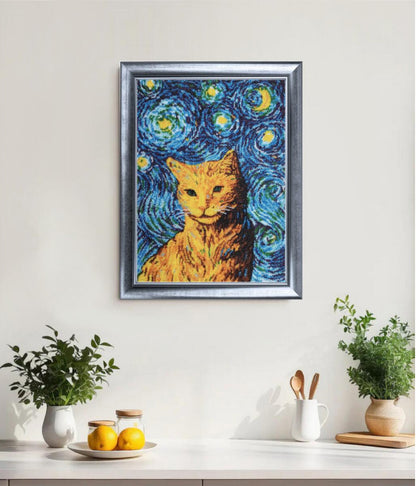 Bead embroidery kit Cat DIY