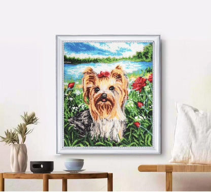 Full Bead Embroidery Kit Dog York DIY