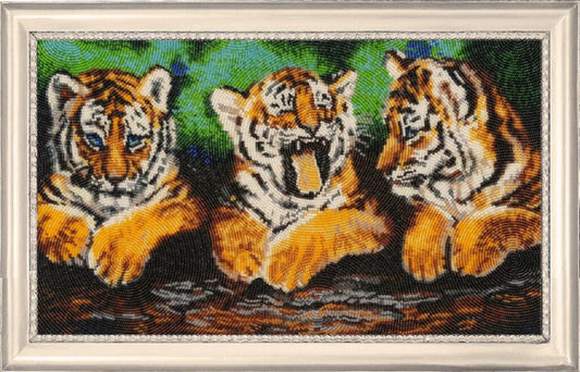 Full Bead embroidery kit Three tigers DIY